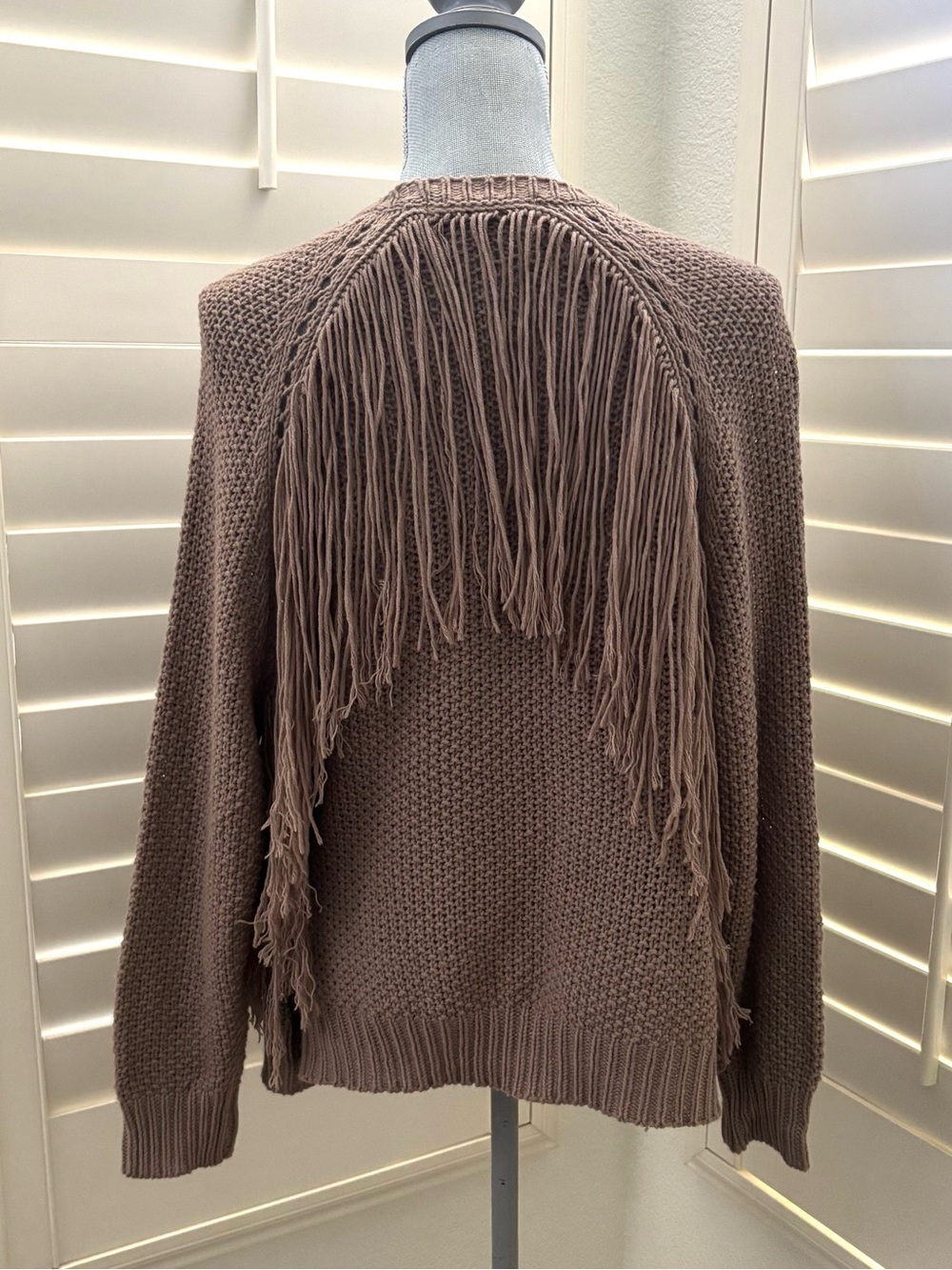 Sweet Generis Brown Fringe Open Cardigan SIZE S/M Coastal Cowgirl Western - Picture 2 of 6